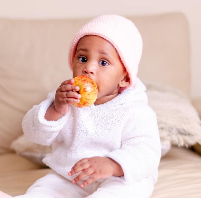 Food and baby in high chair